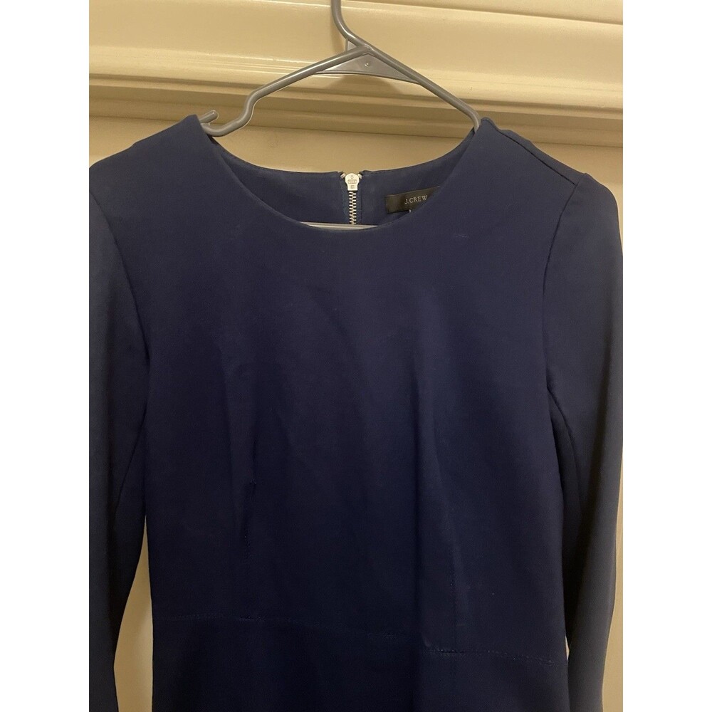 J. Crew Navy Blue Long Sleeve Dress With Zipper Accent Size 6